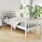 Single Wooden Bed Frame Pine Timber Two Tone White
