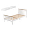 Bed Frame Single Size Wooden Platform with 2 Storage Drawers White PONY