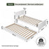 Single Bed Frame with Trundle Solid Wood Toddler Bunk Bed with Headboard White