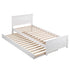 Single Bed Frame with Trundle Solid Wood Toddler Bunk Bed with Headboard White