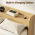 Artiss King Single Bed Frame with 2 Drawers Platform Bed with Headboard Bed Base with USB Ports Natural