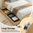 Artiss King Single Bed Frame with 2 Drawers Platform Bed with Headboard Bed Base with USB Ports Natural