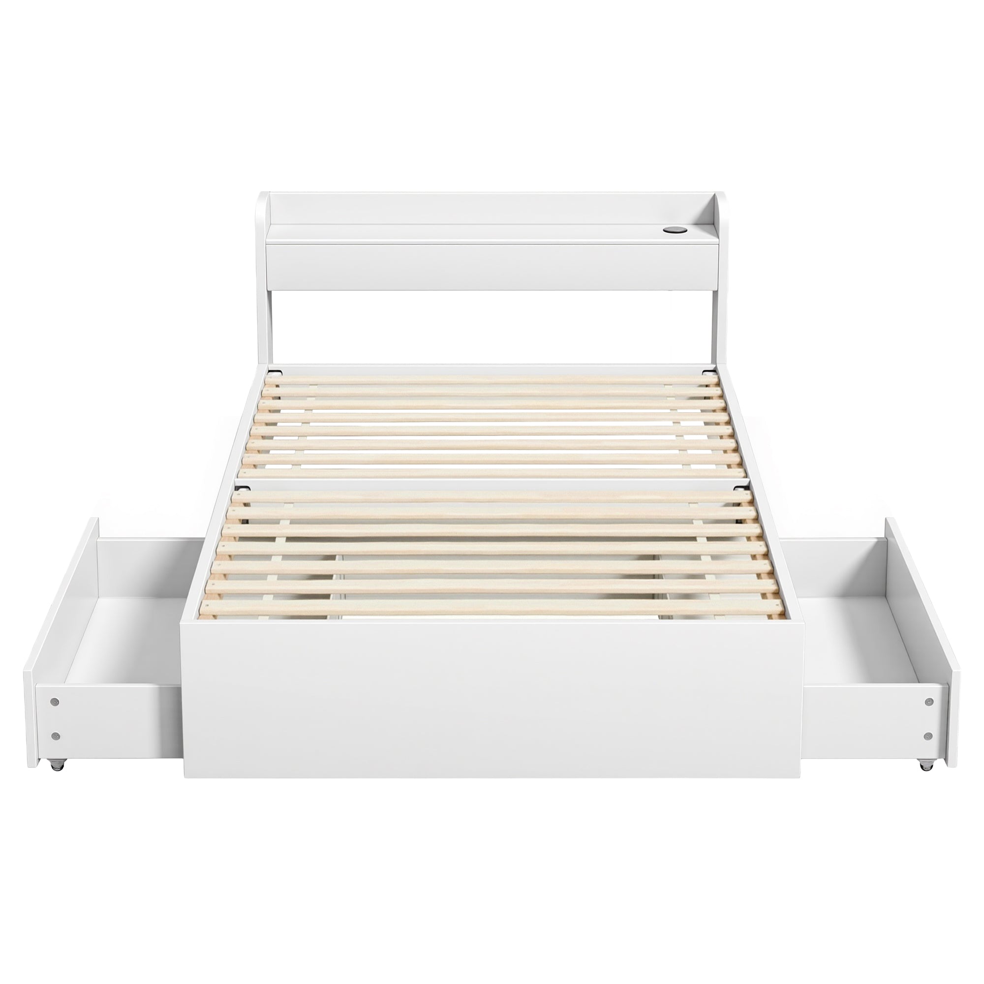 Bed Frame Single Size with Charging Ports and 2 Drawers AURA
