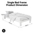Artiss Single Bed Frame Solid Pine Wood Platform Bed White