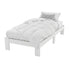 Artiss Single Bed Frame Solid Pine Wood Platform Bed White