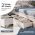 Artiss Double Bed Frame White – Storage Headboard, Charging Station, Drawers
