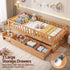 Kids Single Bed Frame with 3 Storage Drawer Montessori Bed for Toddler Natural