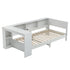 Artiss White Single Solid Wood Corner Platform Bed Frame with Built-in Desk, Storage Shelves and USB-C Charging Station for Small Spaces, Wooden Bed Base for Guest Room