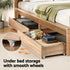 2pcs Under Bed Storage with Wheels Rolling Wooden Drawers King Single & Queen
