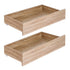 2pcs Under Bed Storage with Wheels Rolling Wooden Drawers Single & Double