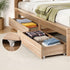 2pcs Under Bed Storage with Wheels Rolling Wooden Drawers Single & Double