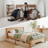 2pcs Under Bed Storage with Wheels Rolling Wooden Drawers Single & Double