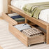 2pcs Under Bed Storage with Wheels Rolling Wooden Drawers Single & Double