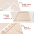 Single House Bed – Montessori Design, Built‑In Bookcase, 14 Slats, White
