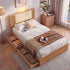 Artiss King Single Bed Frame with 2 Drawers, PU Leather Headboard & Charging Station