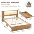 Artiss Queen Bed Frame with 2 Drawers, PU Leather Headboard & Charging Station