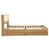 Artiss Queen Bed Frame with 2 Drawers, PU Leather Headboard & Charging Station