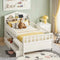 Single Montessori Bed Frame with Storage Drawers LED Light USB Ports White