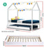 Artiss Single House Bed Frame Pine Wood Kids Bed White Australian Size