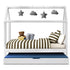 Artiss Single House Bed Frame Pine Wood Kids Bed White Australian Size