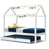 Artiss Single House Bed Frame Pine Wood Kids Bed White Australian Size