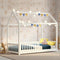 Single Kids Bed Frame Pine Wood House Design White Frame Mattress Base