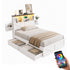 Artiss King Single Bed Frame with Storage Drawers White Platform Bedframe with Bookcase Headboard Charging Station Led Light