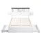 Queen Bed Frame with Storage Drawers White Platform Bedframe with Bookcase Headboard Charging Station Led Light