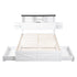 Queen Bed Frame with Storage Drawers White Platform Bedframe with Bookcase Headboard Charging Station Led Light