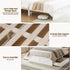 Queen Bed Frame with Storage Drawers White Platform Bedframe with Bookcase Headboard Charging Station Led Light