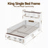 Artiss King Single Bed Frame with Storage Bookcase Headboard and Footboard, White