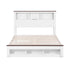 Queen Bed Frame with Storage Bookcase Headboard and Footboard White Wooden Platform Bed with Charging Station and Led Light Bedroom Furniture