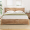 Bed Frame Double Size Wooden Acacia Wood OATMEAL