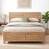 Single Bed Frame Wooden Bed Base Walnut