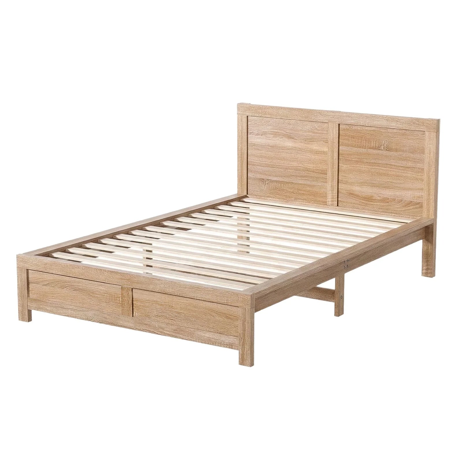 Single Bed Frame Wooden Bed Base Walnut