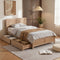 Artiss Single Bed Frame with 2 Drawers Wooden Bed Base Walnut