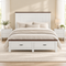 Artiss Double Wooden Bed Frame & 2 Bedside Tables Set, 2 Storage Drawers White
