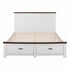 Double Wooden Bed Frame with 2 Drawer Platform Bed with 108cm Solid High Headboard White Bed Base for Bedroom Easy Assembly