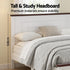 Double Wooden Bed Frame with 2 Drawer Platform Bed with 108cm Solid High Headboard White Bed Base for Bedroom Easy Assembly