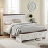 Queen Wooden Bed Frame with 2 Drawer Platform Bed with 108cm Solid High Headboard White Bed Base for Bedroom Easy Assembly