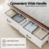 Queen Wooden Bed Frame with 2 Drawer Platform Bed with 108cm Solid High Headboard White Bed Base for Bedroom Easy Assembly