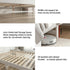 Queen Wooden Bed Frame with 2 Drawer Platform Bed with 108cm Solid High Headboard White Bed Base for Bedroom Easy Assembly