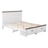 Queen Wooden Bed Frame with 2 Drawer Platform Bed with 108cm Solid High Headboard White Bed Base for Bedroom Easy Assembly