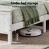Queen Bed Frame with Storage Headboard and Footboard Wooden Bed Base White