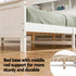 Queen Bed Frame with Storage Headboard and Footboard Wooden Bed Base White