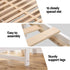 Queen Bed Frame with Storage Headboard and Footboard Wooden Bed Base White