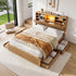 Artiss Double Bed Frame with Storage, 4 Drawers, USB & Night Light, Natural