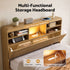 Artiss Double Bed Frame with Storage, 4 Drawers, USB & Night Light, Natural