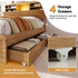 Artiss Double Bed Frame with Storage, 4 Drawers, USB & Night Light, Natural