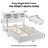 Artiss King Single Bed Frame with Storage, 4 Drawers, USB & Light, White